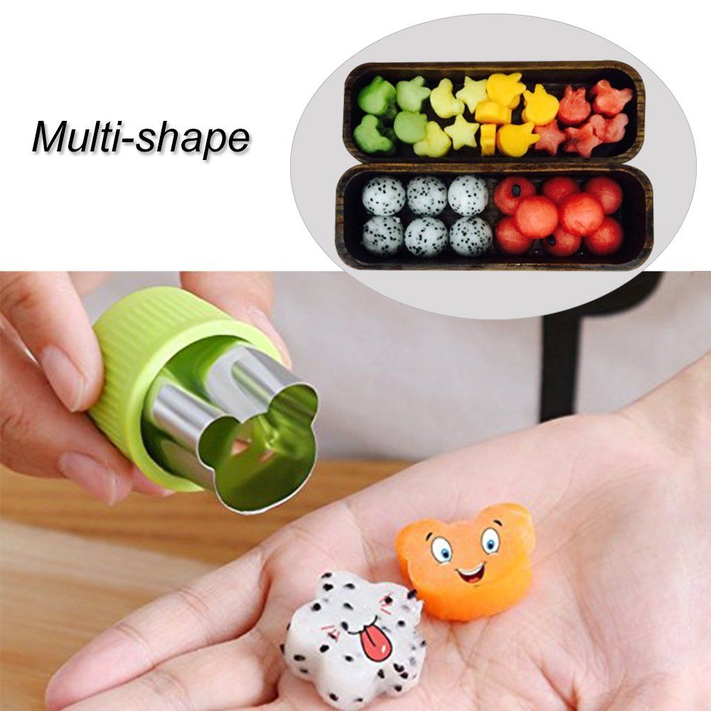Set, Mini Pie, Fruit and Cookie Stamps Mold for Kids Baking and Food Supplement Tools Accessories Crafts for Kitchen, Green, 9 Pcs โ image 5