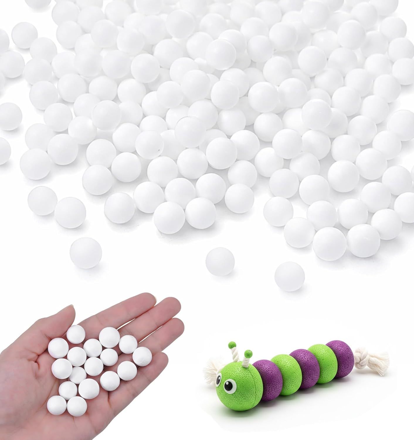 200 Pcs Styrofoam Balls Small, 0.6 Inch Small Styrofoam Balls for DIY Crafts, Christmas Tree & Holiday Decorations, Polystyrene Round White Craft Ball for