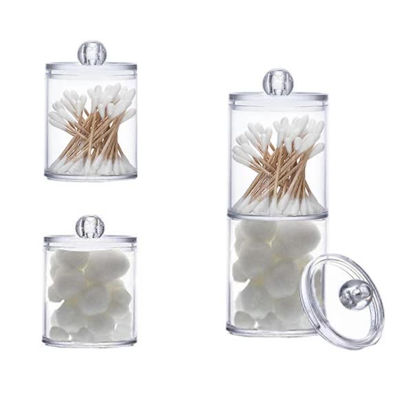 Sophisticated Crystal Glass Apothecary Jars with Removable Lids for Bathroom Vanity Organizers and Decor — image 3