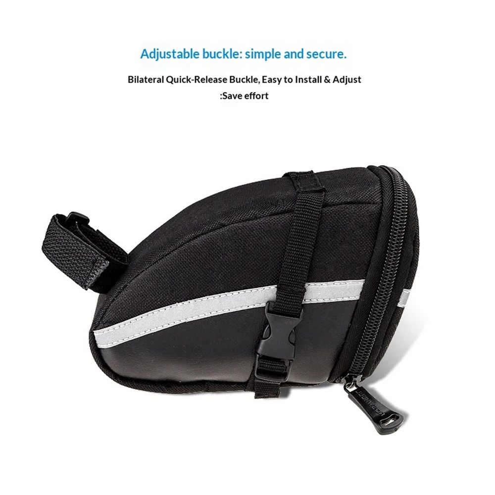 Bike Saddle Seat Bag – 1.2L Bicycle Saddle Bag Keep Bike Accessories – Bike Under Seat Pack for Essentials – Quick Release Bike Pouch – Reflective Stripes for — image 5