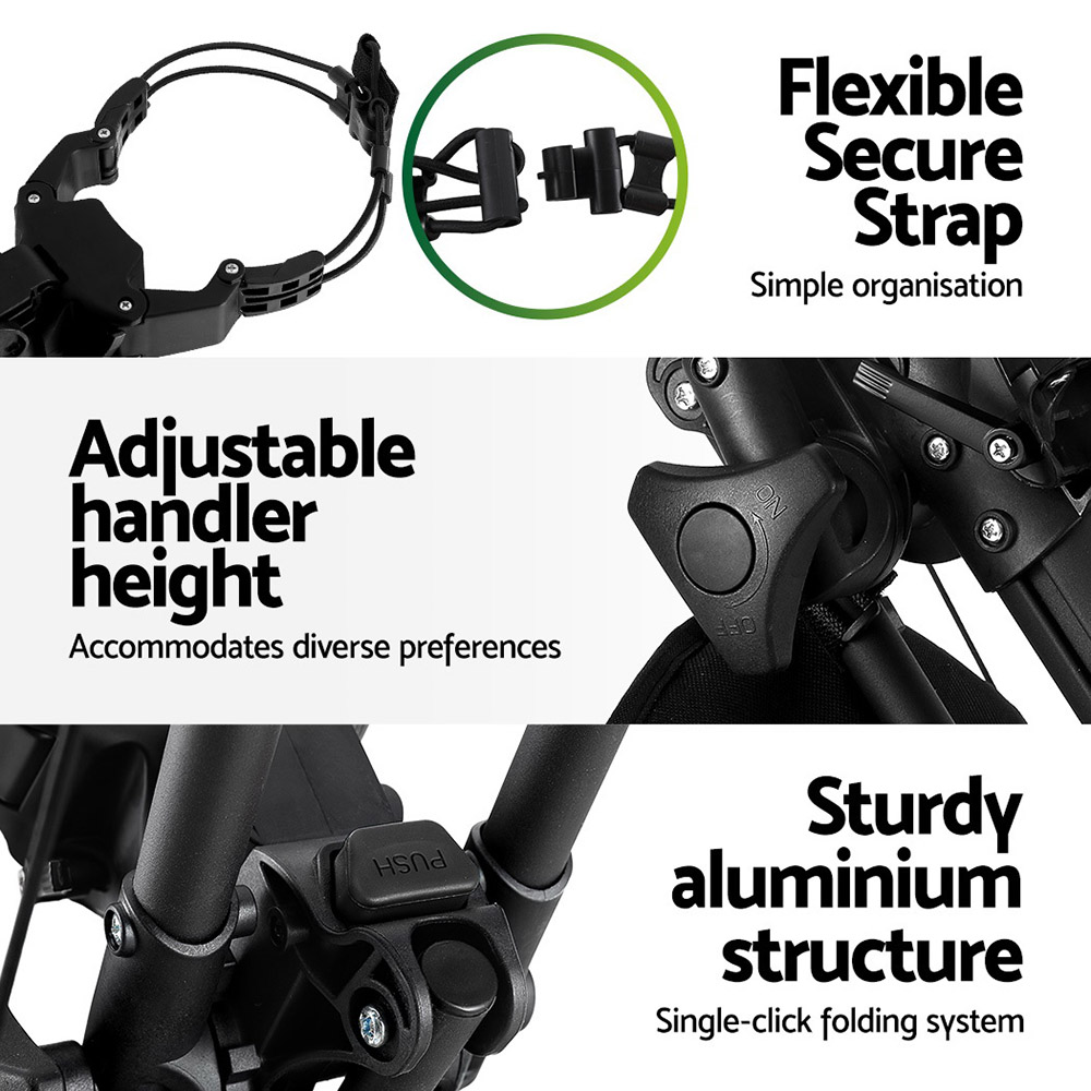Everfit Golf Buggy Foldable Trolley Golf Cart Wheels Umbrella Bottle Holder โ image 6