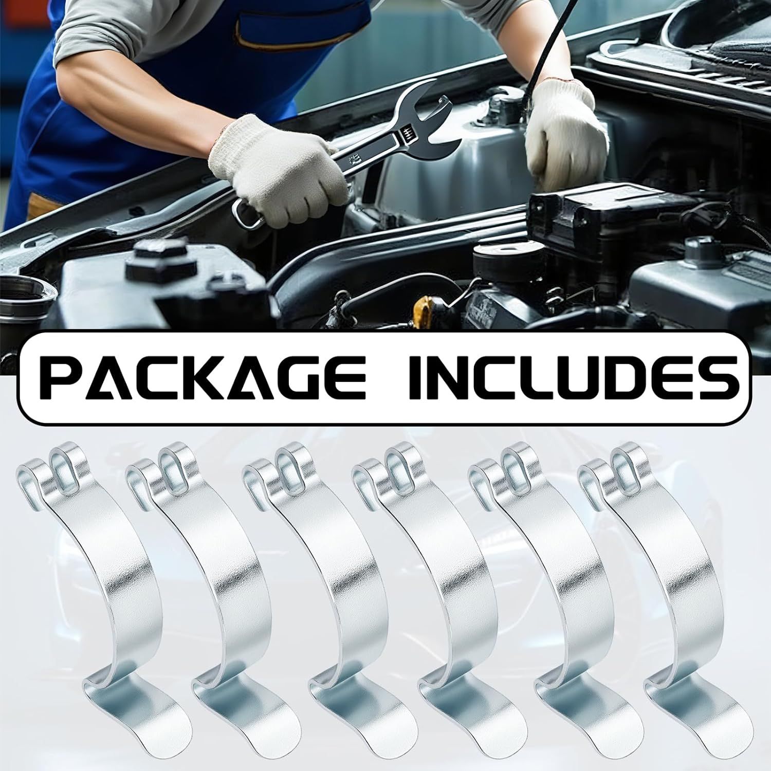 Car Air Filter Clips, 6PCS Stainless Steel Air Cleaner Cover Clip for Car, Airing Filter Clean Housing Box Lid Spring Clip Clamp, Universal Airs Cleaning β image 4