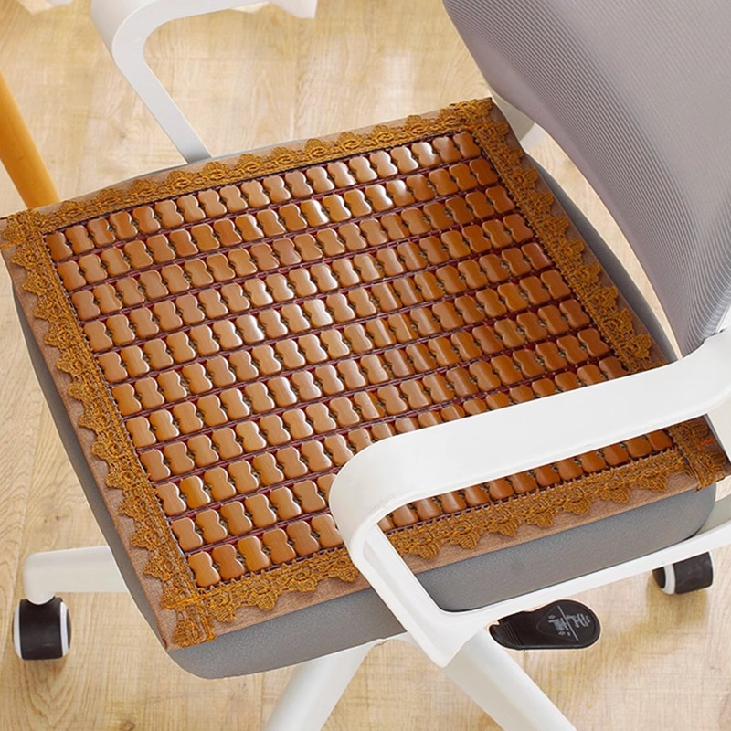 Dark brown Bamboo Chair Cushions Summer Car Seat Cushion Seat Pad, Breathable Anti-Slip Size 50X50cm