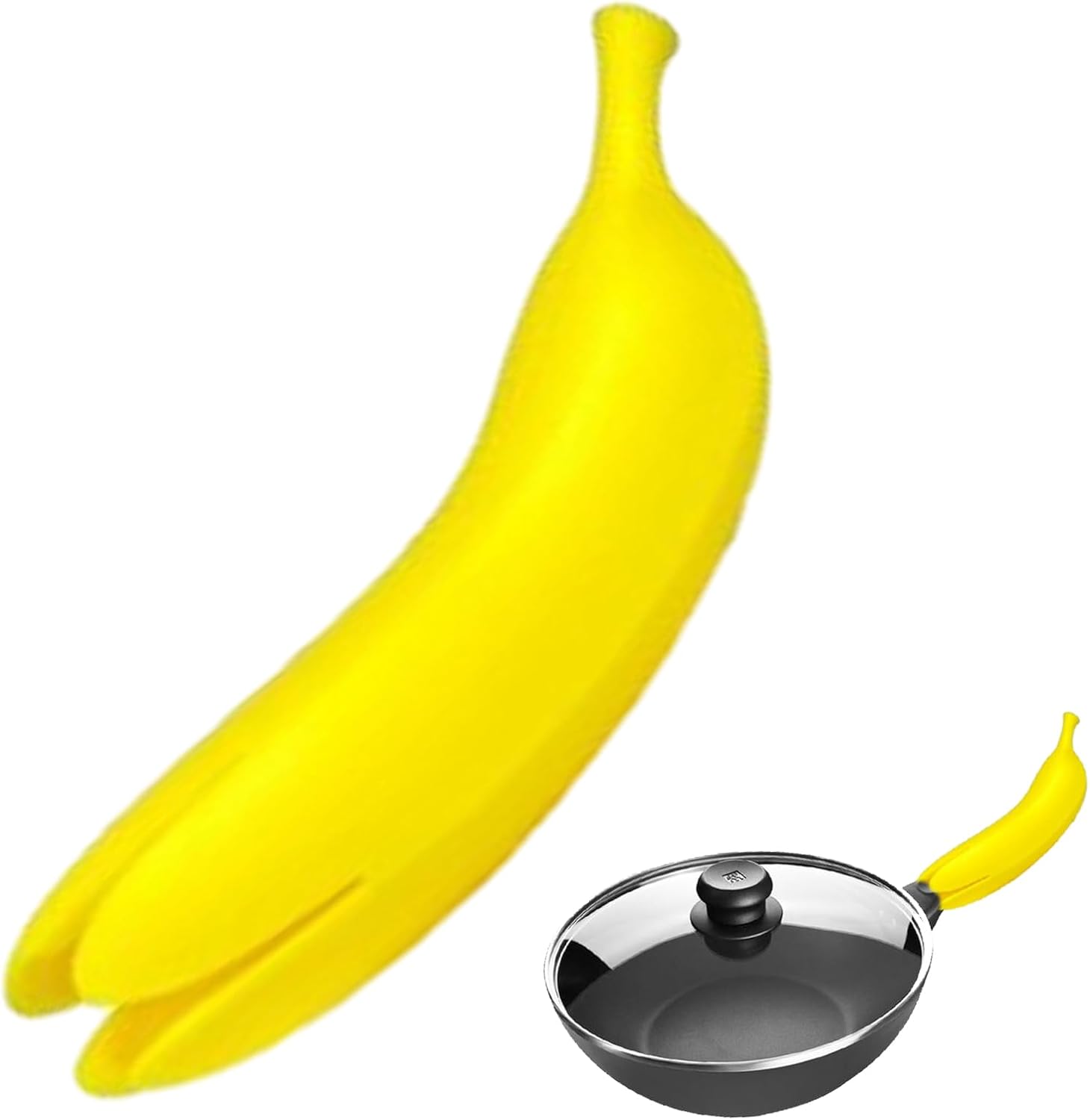 Yellow Banana Shaped Silicone Oven Mitts 1 Piece Heat Resistant Up to 240ยฐC Scratch Resistant Suitable for Cast Iron Cookware Pans Dishwasher Safe