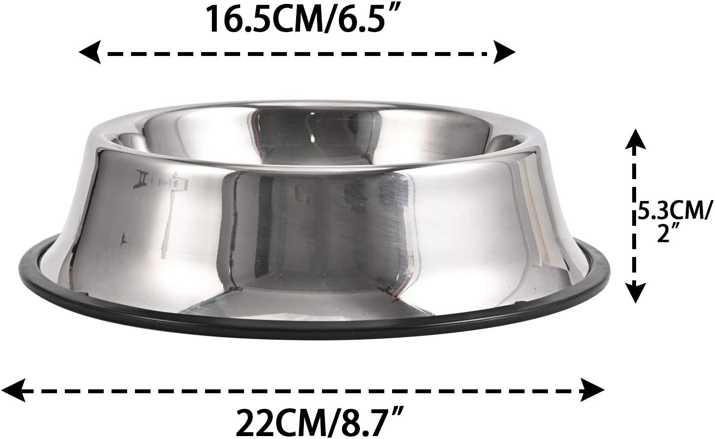 2Packs Stainless Steel Dog Bowl with Anti-Skid Rubber Base for Small/Medium/Large Pet, Pets Feeder Bowl and Water Bowl Perfect Choice for Dog Pupp โ image 2