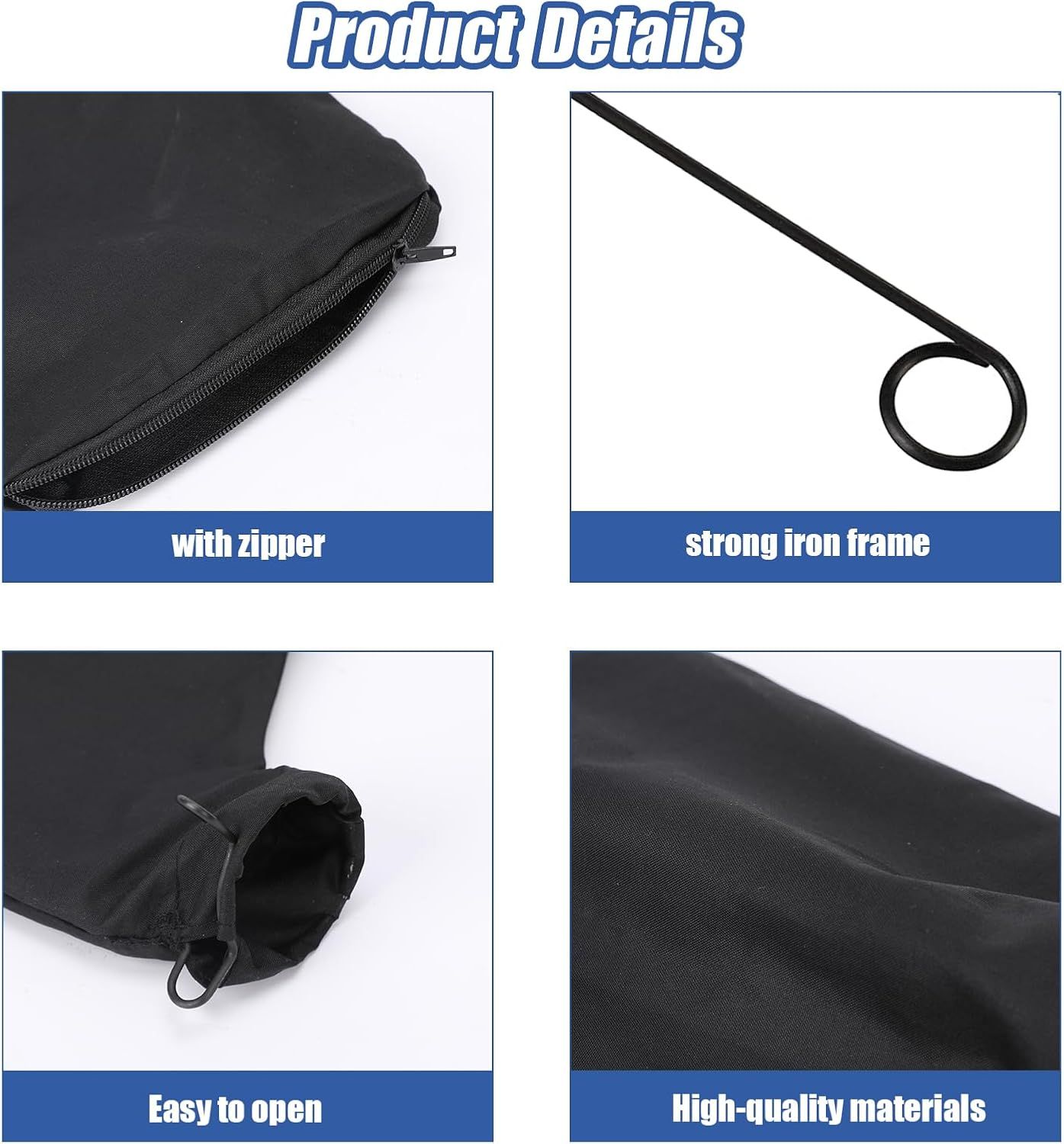 Table Saw Miter Dust Bag Black Dust Collection Bag for 255 Model with Zipper and Wired Adjustable Stand for Belt Sander Parts Diagonal Miter Saw Accessories — image 5