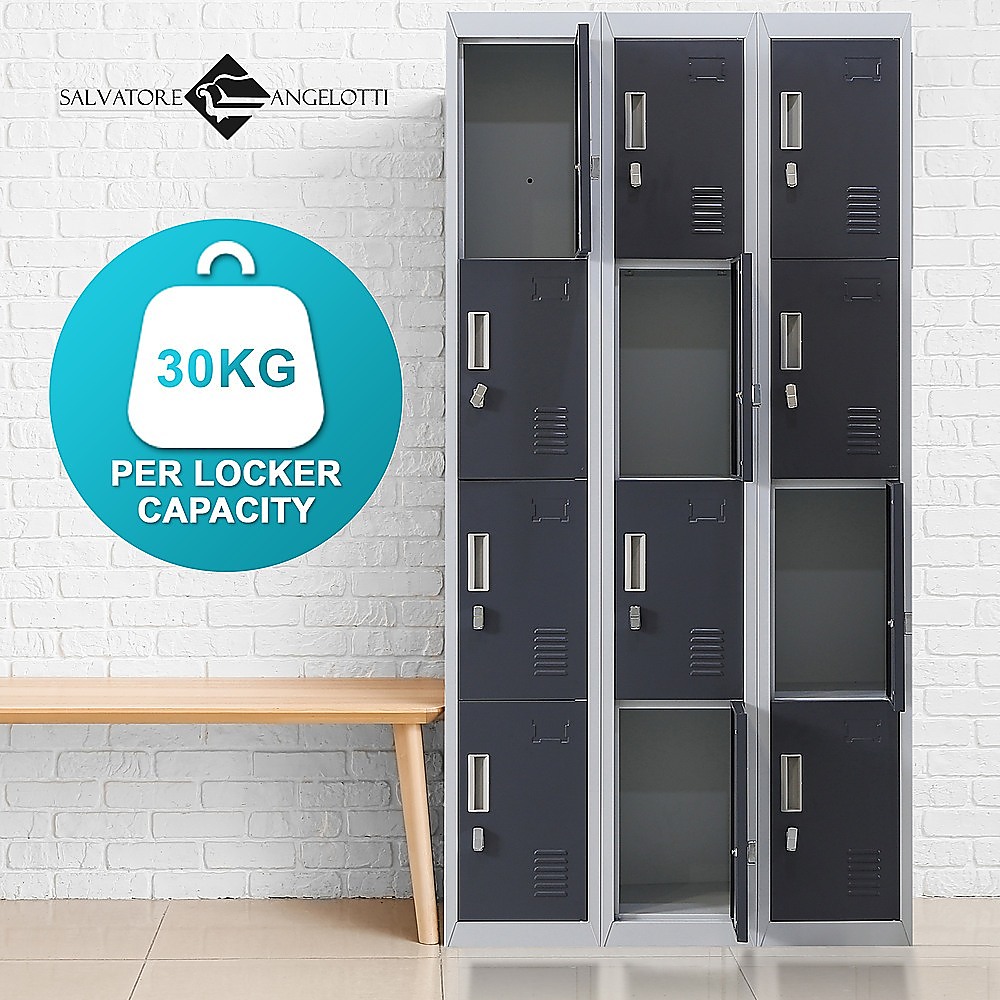 12-Door Locker for Office Gym Shed School Home Storage - Padlock-operated โ image 6