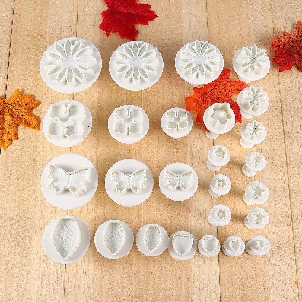46 PCS Flower Fondant Cake Sugarcraft Decorating Kit Cutters Tools Mold Sets — image 3