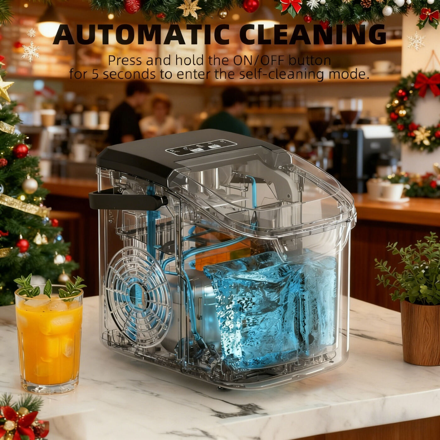 Desktop Ice Maker, Produces Ice in 6 Minutes with a Capacity of 26 Pounds, Energy-Saving 30% and Operating Noise Below 40 Decibels, Portable Ice Maker with โ image 2