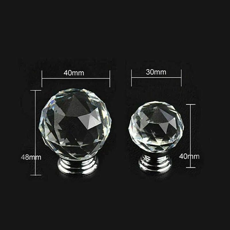 Crystal Glass Cabinet Knobs Drawer Pull Handles Cupboard Door Knob with Screws 10Pcs - 40mm โ image 5