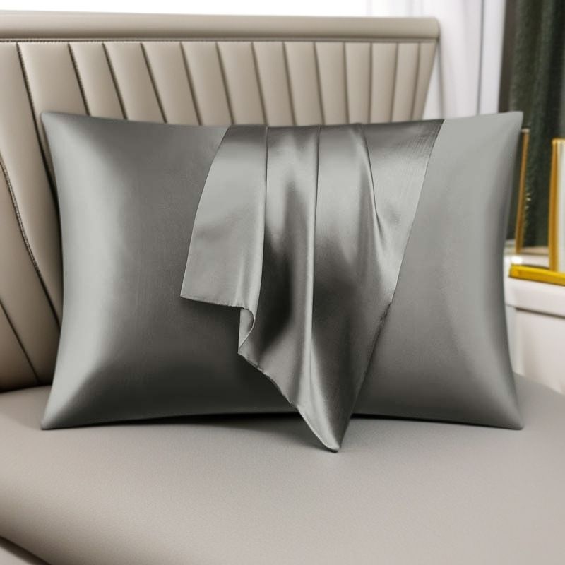 Pillowcase Polyester 60 Thread Count Solid Color Rose red 50*66cm【pack of 2】 — image 2