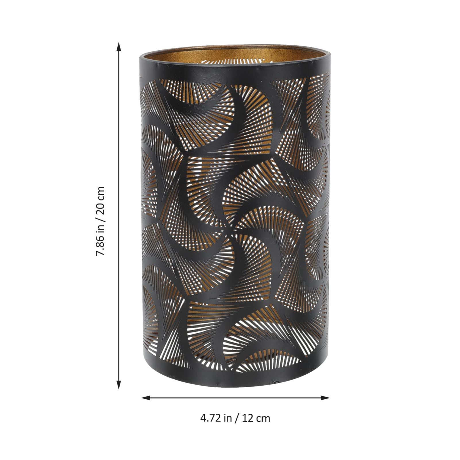 Black Home Decor Clip on Lampshades, Hollow Iron Lamp Cover Vintage Table Lamp Shade Lamp Accessory for Bedside Tabletop Light — image 2