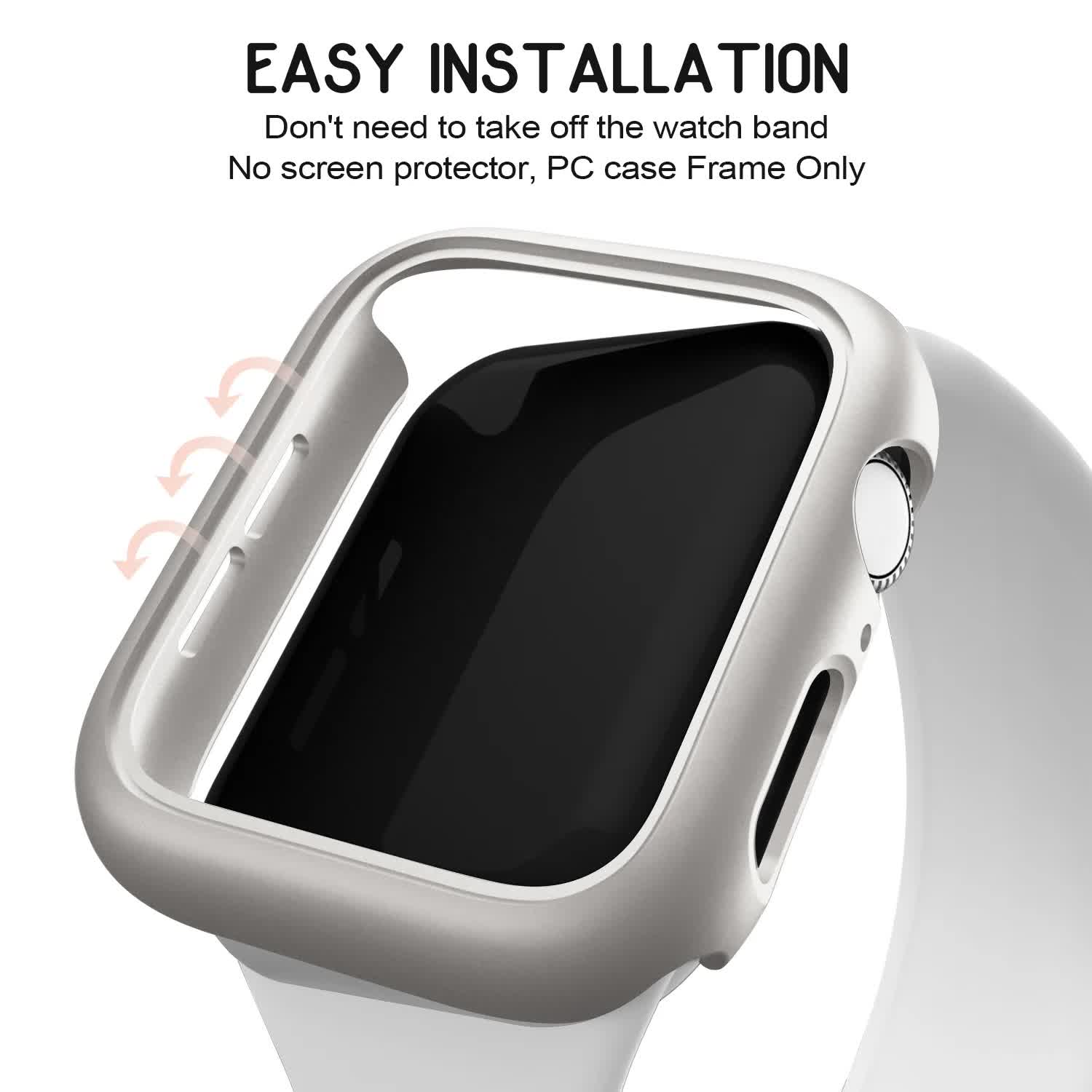 Hard PC Case for Compatible with Apple Watch 45mm 41mm 38mm 42mm 40mm 44mm iWatch SE Series 9 8 7 6 5 4 3 2 1 Matte Bumper Frame 3pcs — image 5