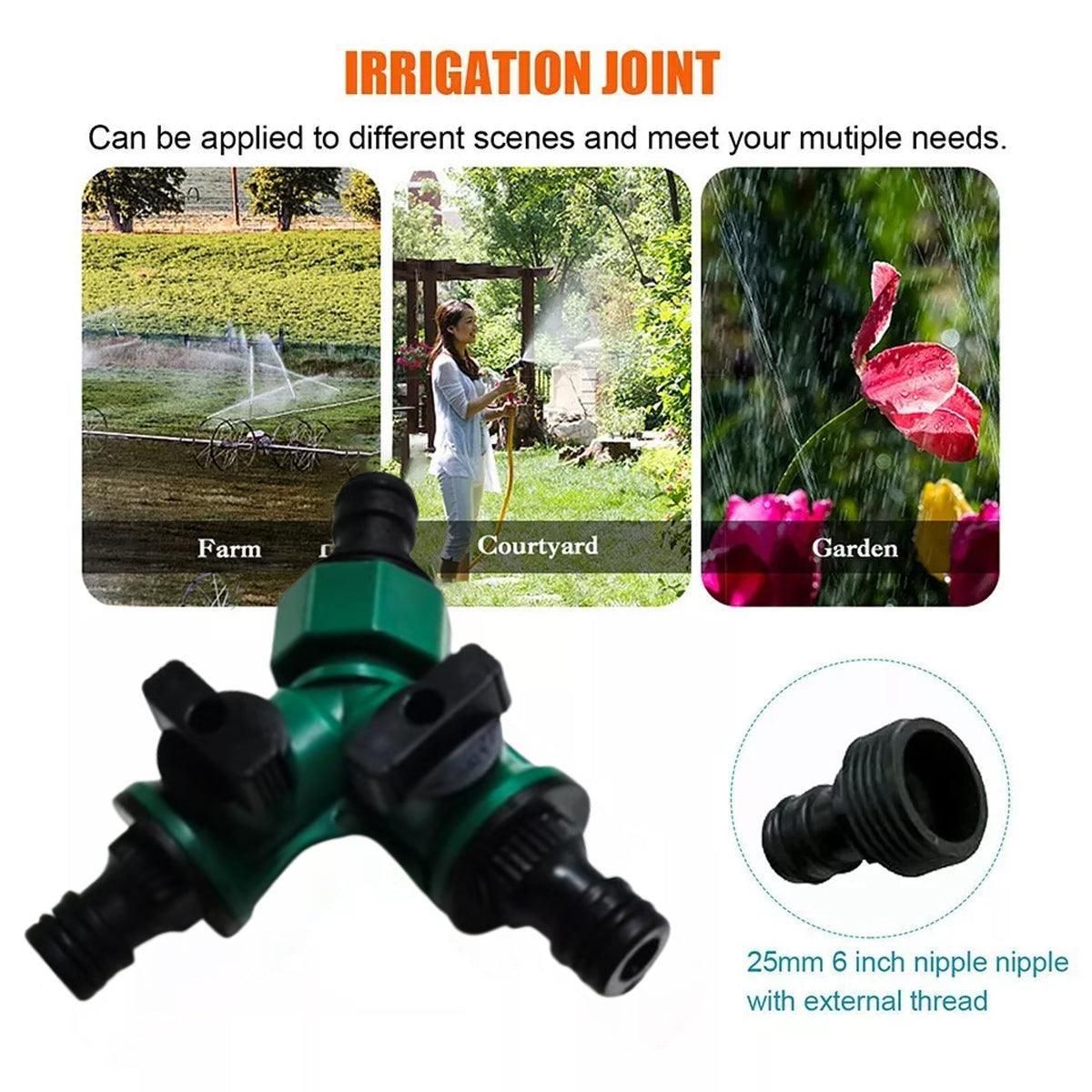 3PCS Versatile 2 Way Garden Hose Splitter Y Shape Water Pipe Connector Diverter — image 6