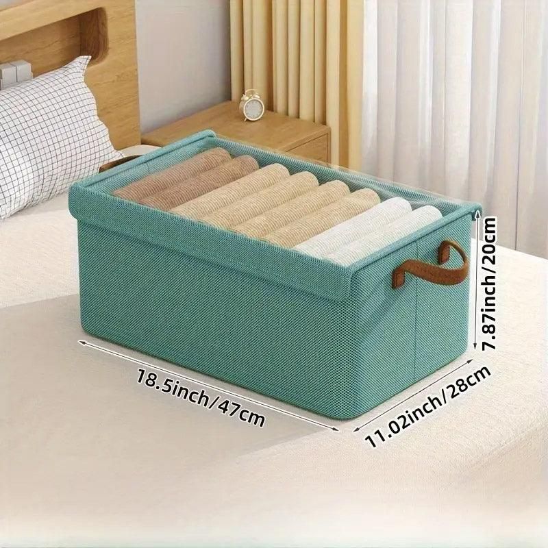 4pcs Foldable Clothes Storage Box Organizer Fabric Storage Box for Organization - Grey — image 4