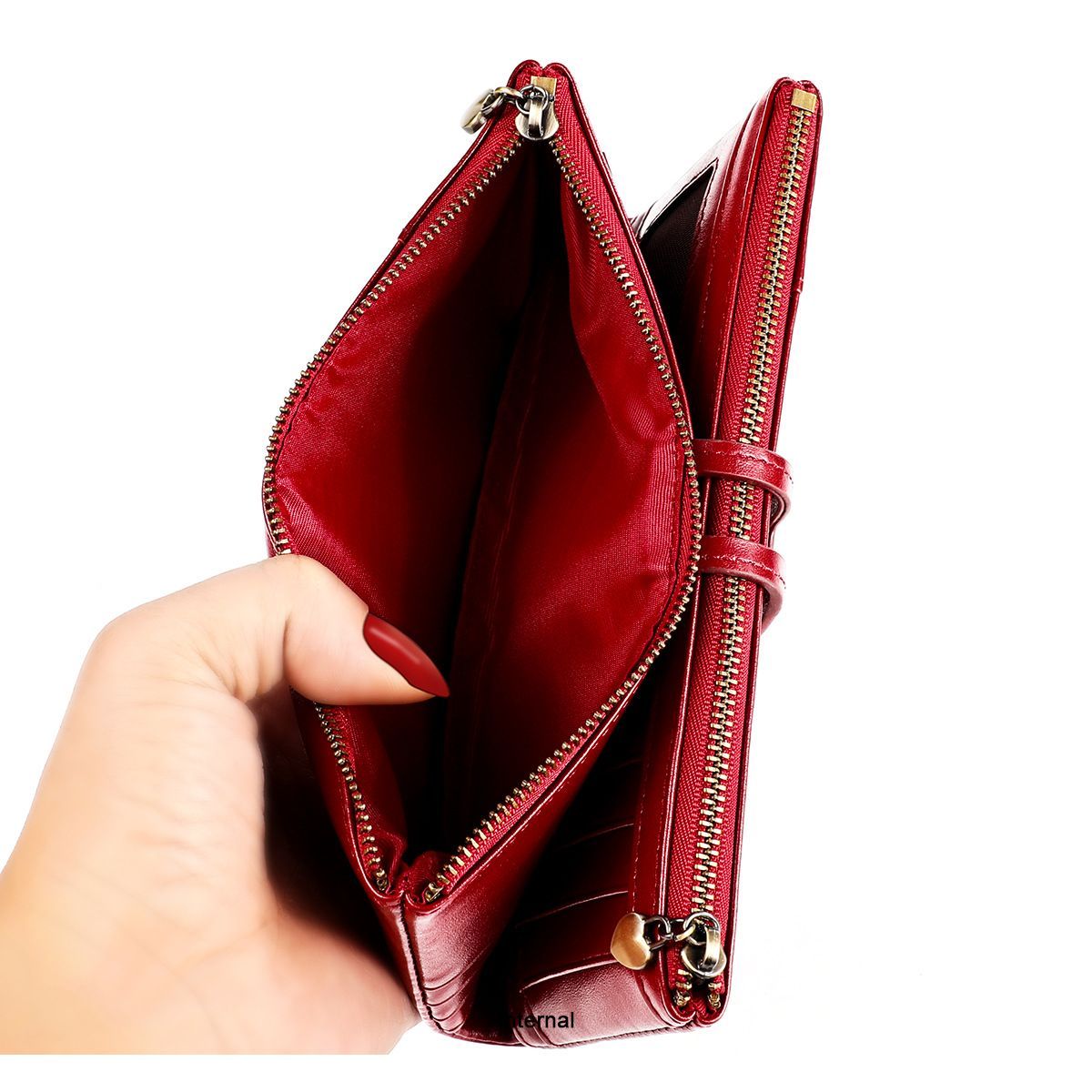 Women'S Wallet Anti-Theft Wallet Vintage Leather Wallet Korean-Style Wallet - Green - Size m — image 4