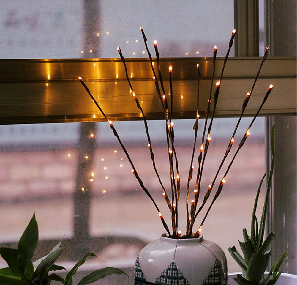 10 Sets of LED Light Bunch Stem - Warm White BATTERY fairy lights - 50cm high 20 bulbs/petals โ image 4