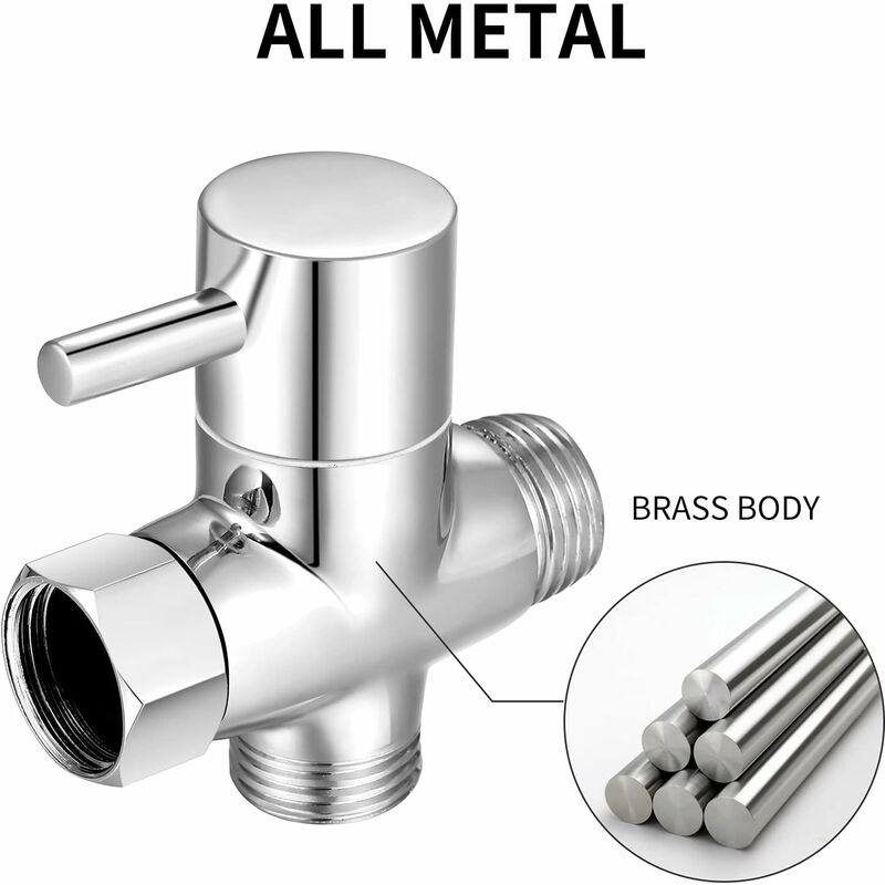 3-Way Valve G1/2", Solid Brass 3-Way Valve, Hand Shower Set, Universal Accessories โ image 3
