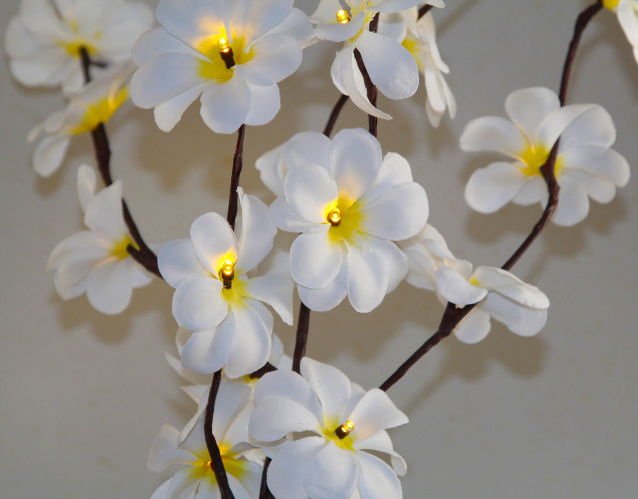 1 Set of 50cm H 20 LED White Frangipani Tree Branch Stem Fairy Light Wedding Event Party Function Table Vase Centrepiece Decoration โ image 4