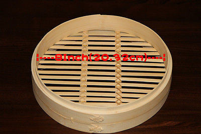 8 Inch Bamboo Steamer Set-2 Steamer Baskets With 1 Lid — image 3