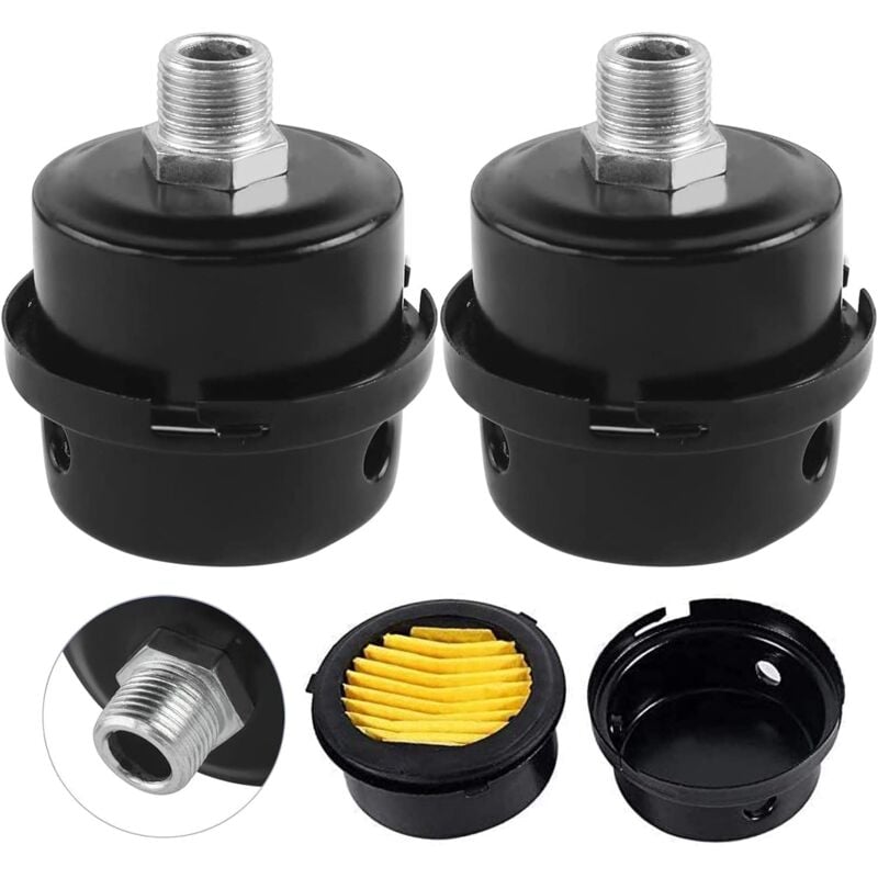 2 Pieces Air Filter Silencer, Air Compressor Filter Silencer, 3/8/" Air Compressor Filter 16.3mm