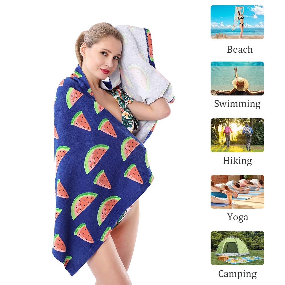 Watermelon Beach Towel Quick Dry Bath Pool Towel Travel Towels for Women Men Adults Bath Towels Oversized Towels 60*120CM โ image 2