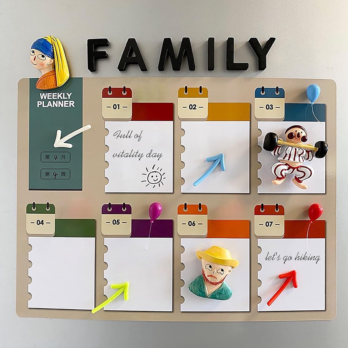 3D Arrow-Shaped Magnetic Notes - Fridge Magnets - 12-Piece Set for Whiteboard & Fridge - 2 Pieces in Each Color โ image 3