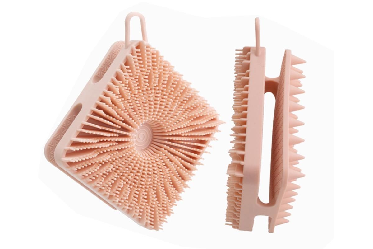 Dual Sided 2 In 1 Silicone Body Shower Scrubber Body Brush Buffer Scrubber - Pink — image 3