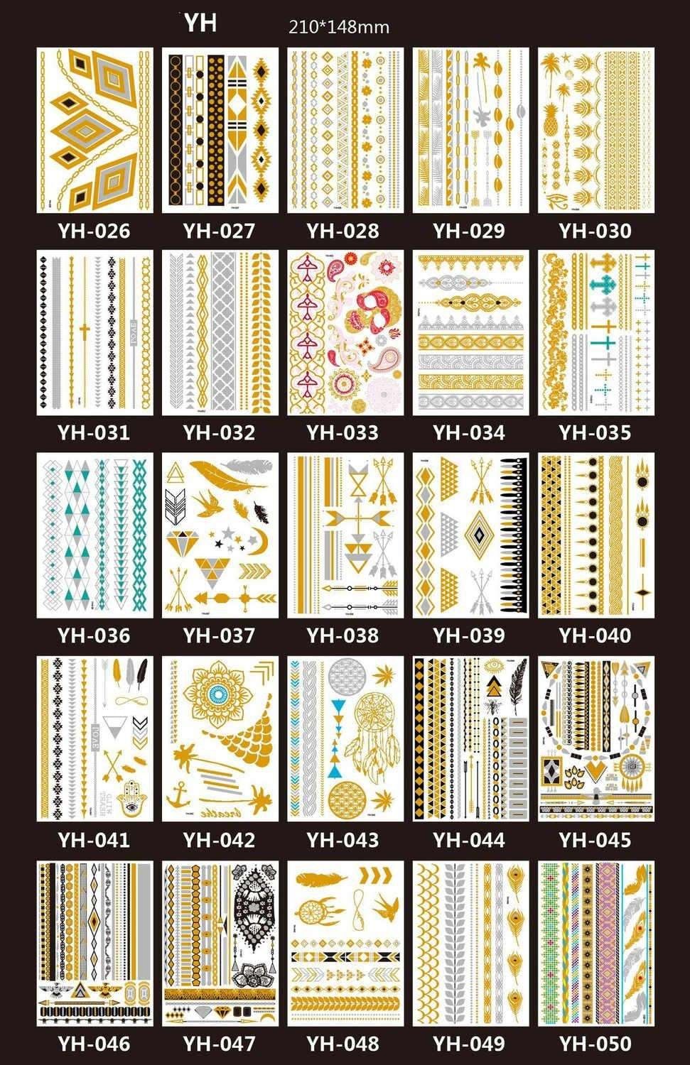 3pcs Metallic Tattoo Gold Silver Multicolor Flash Tattoo — image 6
