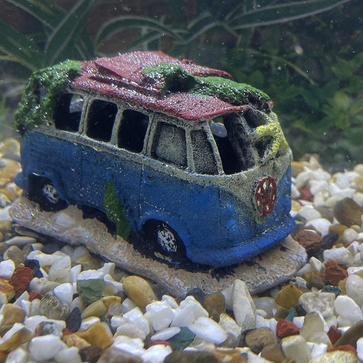 Creative Aquarium Decoration Resin Car Wreck Fish Shrimp Escape House Landscape - Old Sports Car — image 6
