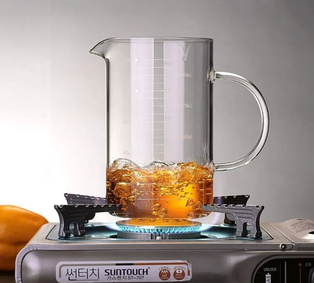 Large 1000ml Clear Borosilicate Glass Measuring Cup with Direct Fire Heat Resistance — image 4
