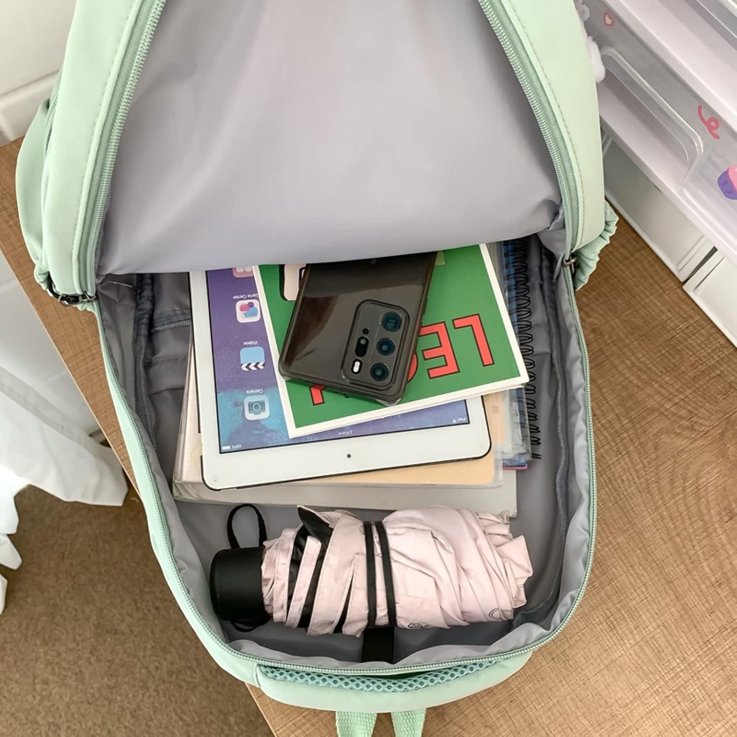 Female Lady High Capacity College Backpack Women Laptop School Bags Cute Girl Travel Book Bag Cool,Black,with Bear Doll โ image 5