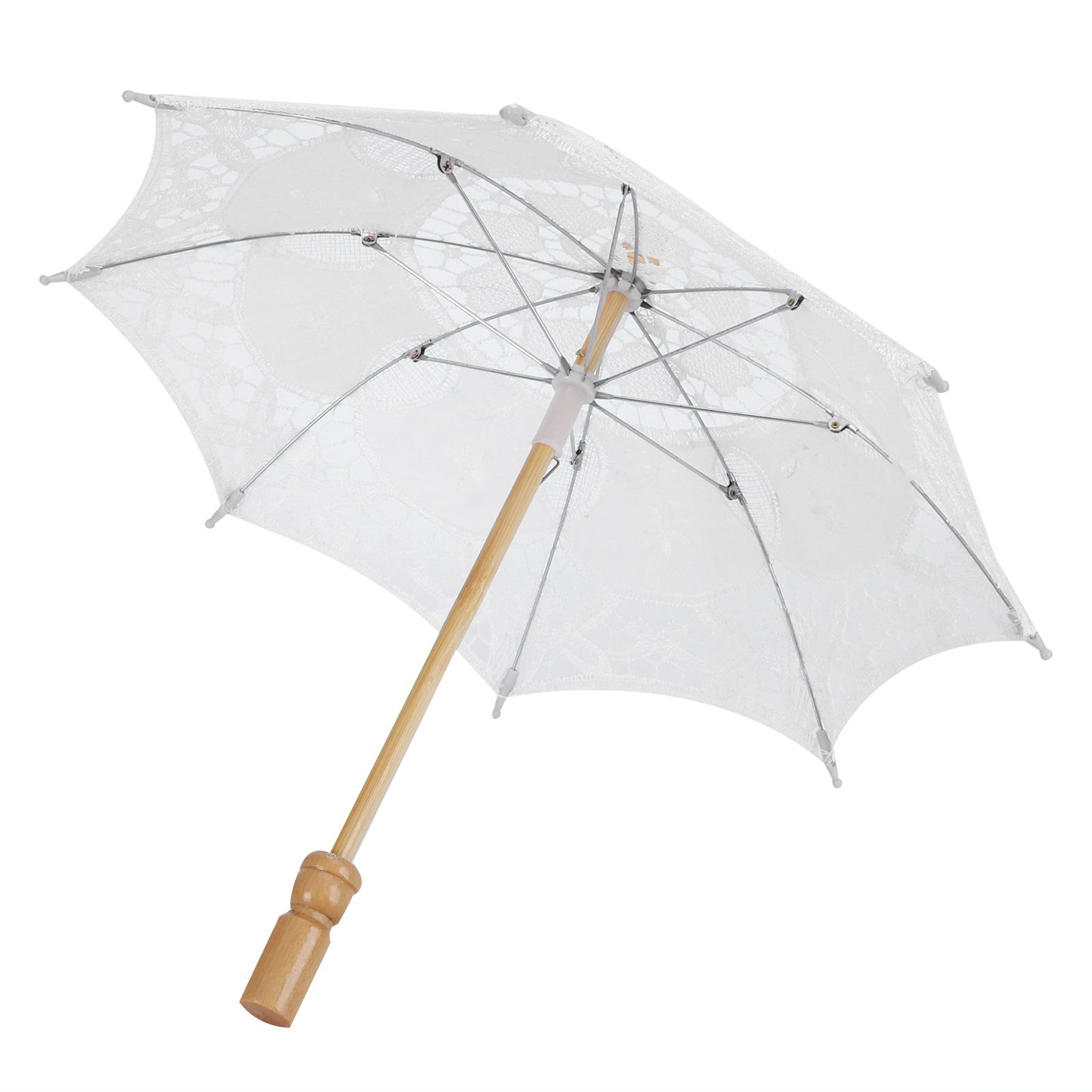 Lace Umbrella Wedding Bridal Parasol Umbrella for Photography Props Wedding SuppliesS White — image 3