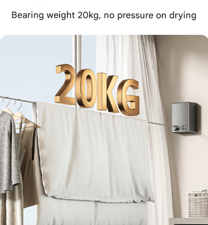 White Retractable Stainless Steel Clothesline - 4.2m Indoor and Outdoor Drying Solution โ image 3