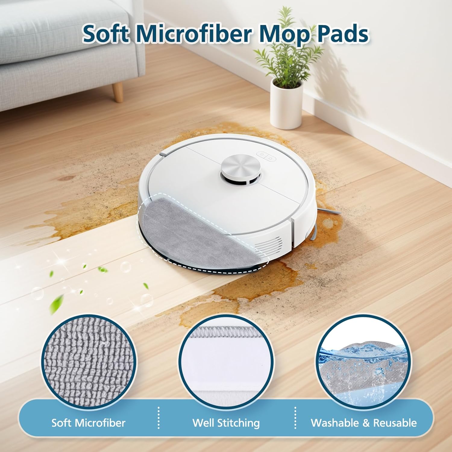 Replacement Parts Accessories Compatible with Roborock Q7 M5+/ Q7 M5/ Q7 L5/ Q7 L5+ Robot Vacuum Cleaner, 2 Roller Brushes, 6 Mop Pads, 6 Side Brush, 4 — image 5
