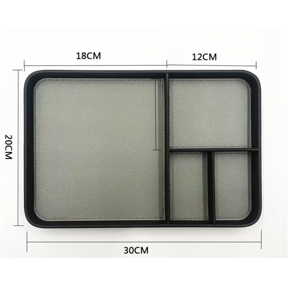 Hotel leather jewelry storage tray in stock, bedside mobile phone partition tray, entrance key storage basket storage tray(Black) — image 4