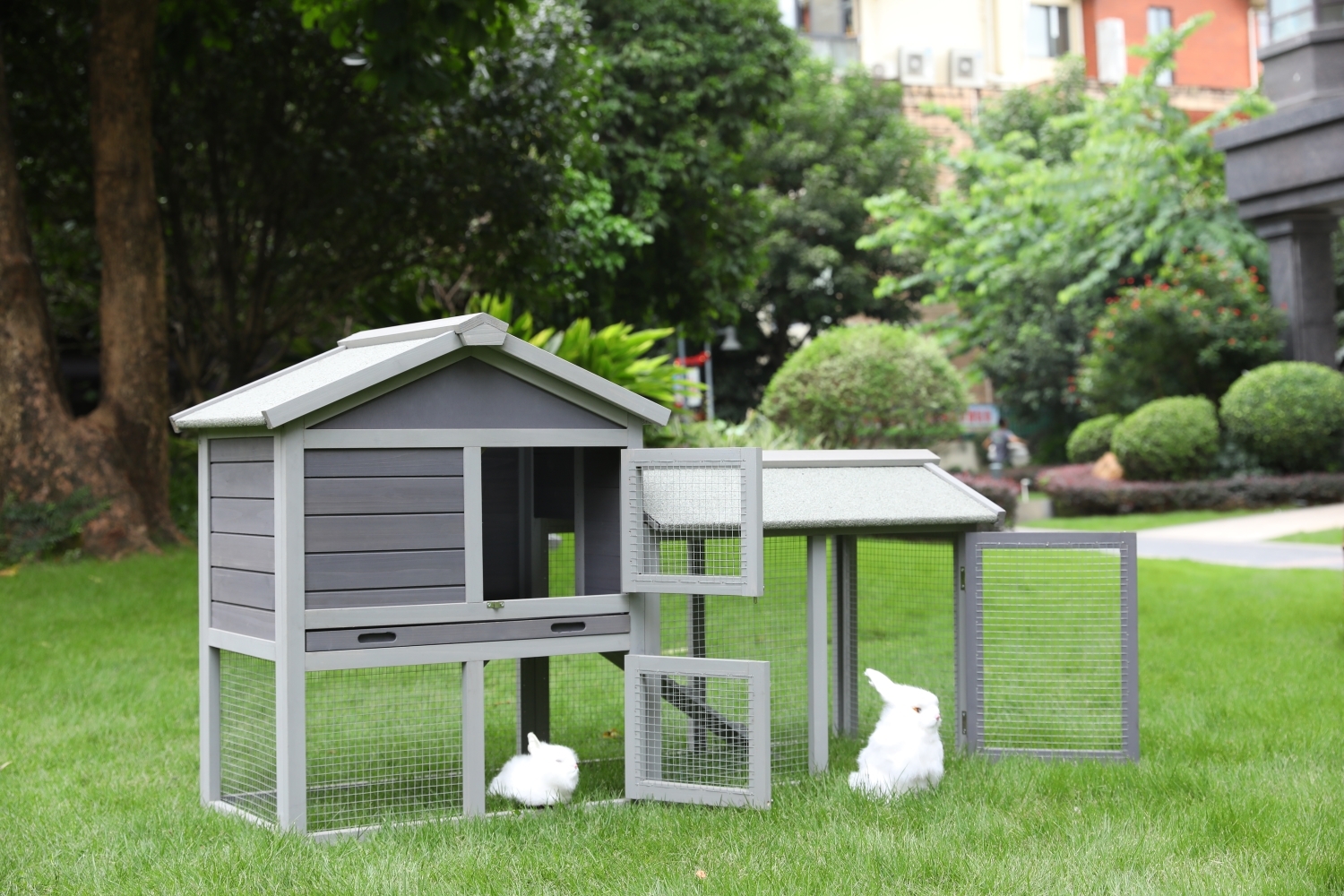 YES4PETS 148cm Rabbit Hutch Quail Run Wooden Cage Guinea Pig Cage House โ image 4