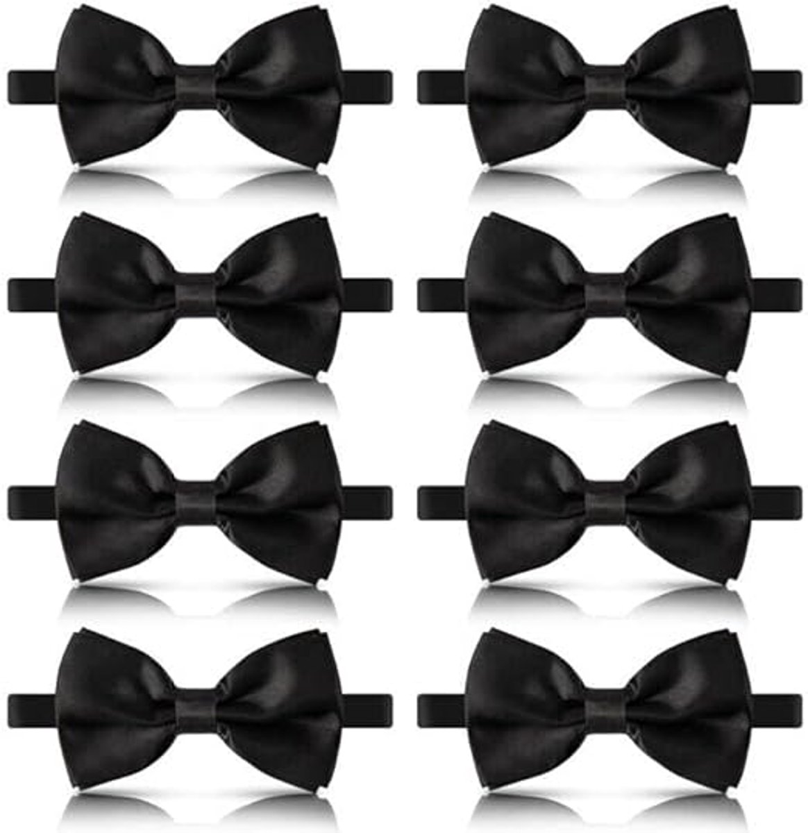 8 men's bow ties, pre-tied men's bow ties, adjustable satin bow tie for all ages