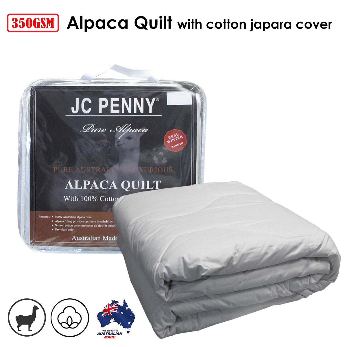 350GSM Alpaca Quilt with Cotton Japara Cover - King โ image 2