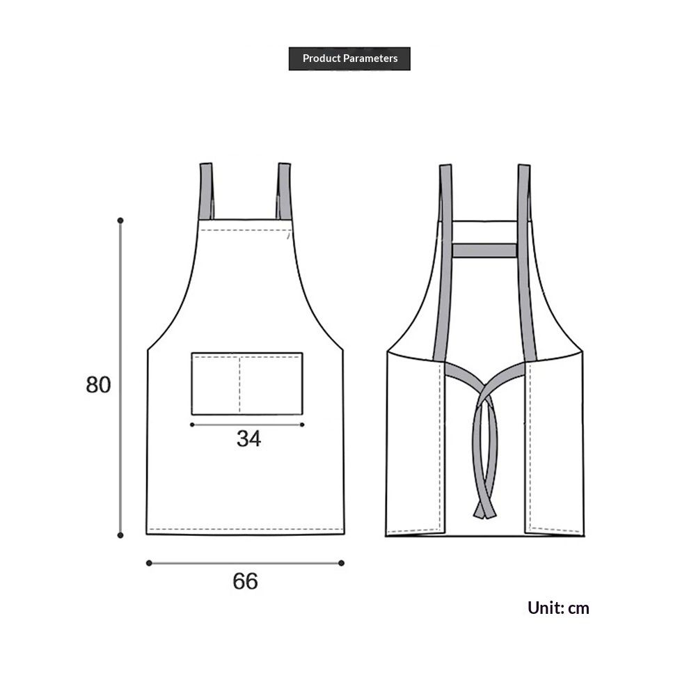 Cooking Apron with 2 Pockets Kitchen Chef BBQ Adjustable Bib Aprons for Women Men Sleeveless canvas apron painting baking pottery coffee — image 5