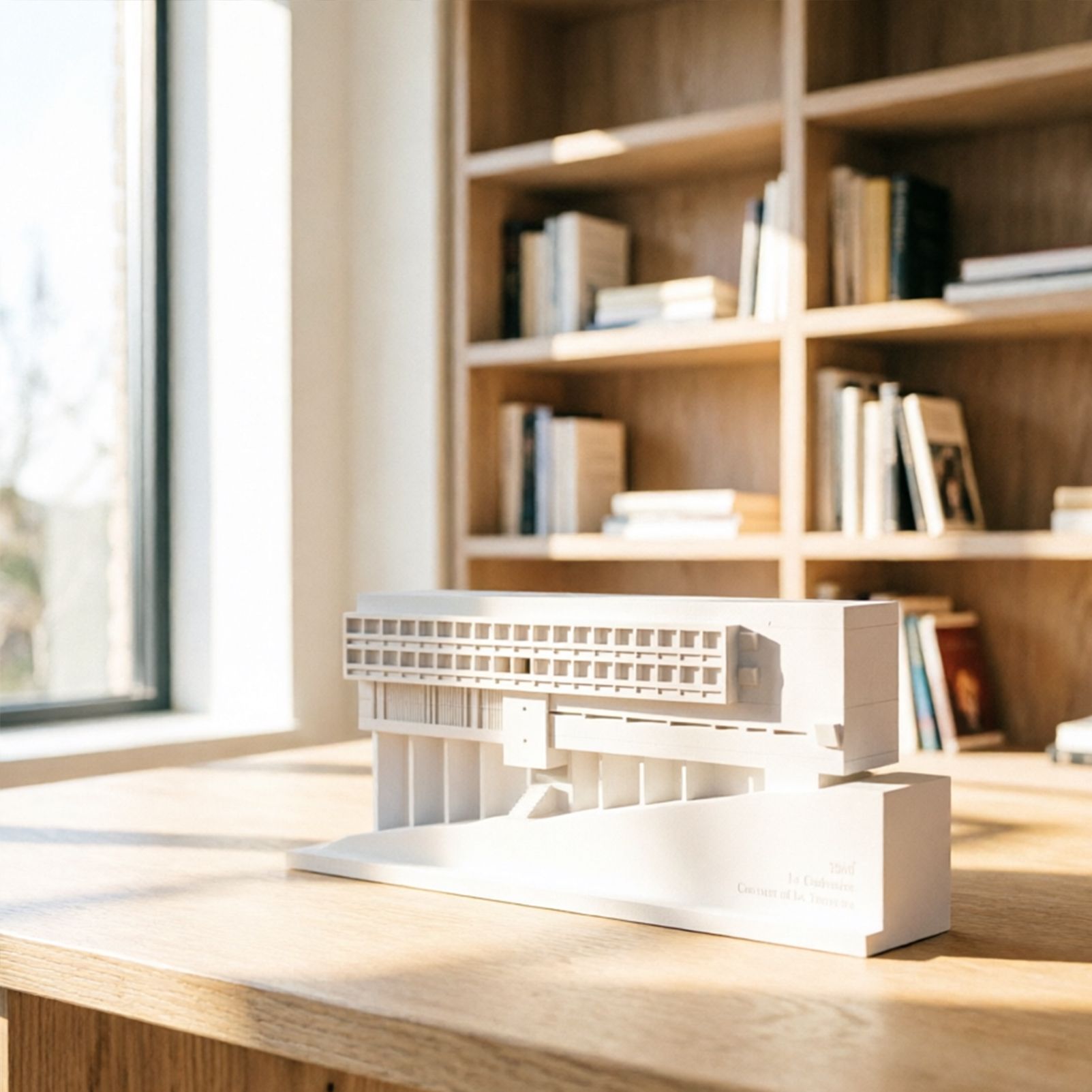La Tourette Convent Concrete Architectural Model Modernist Masterpiece Replica for Desk Decor & Collectors（White） — image 2