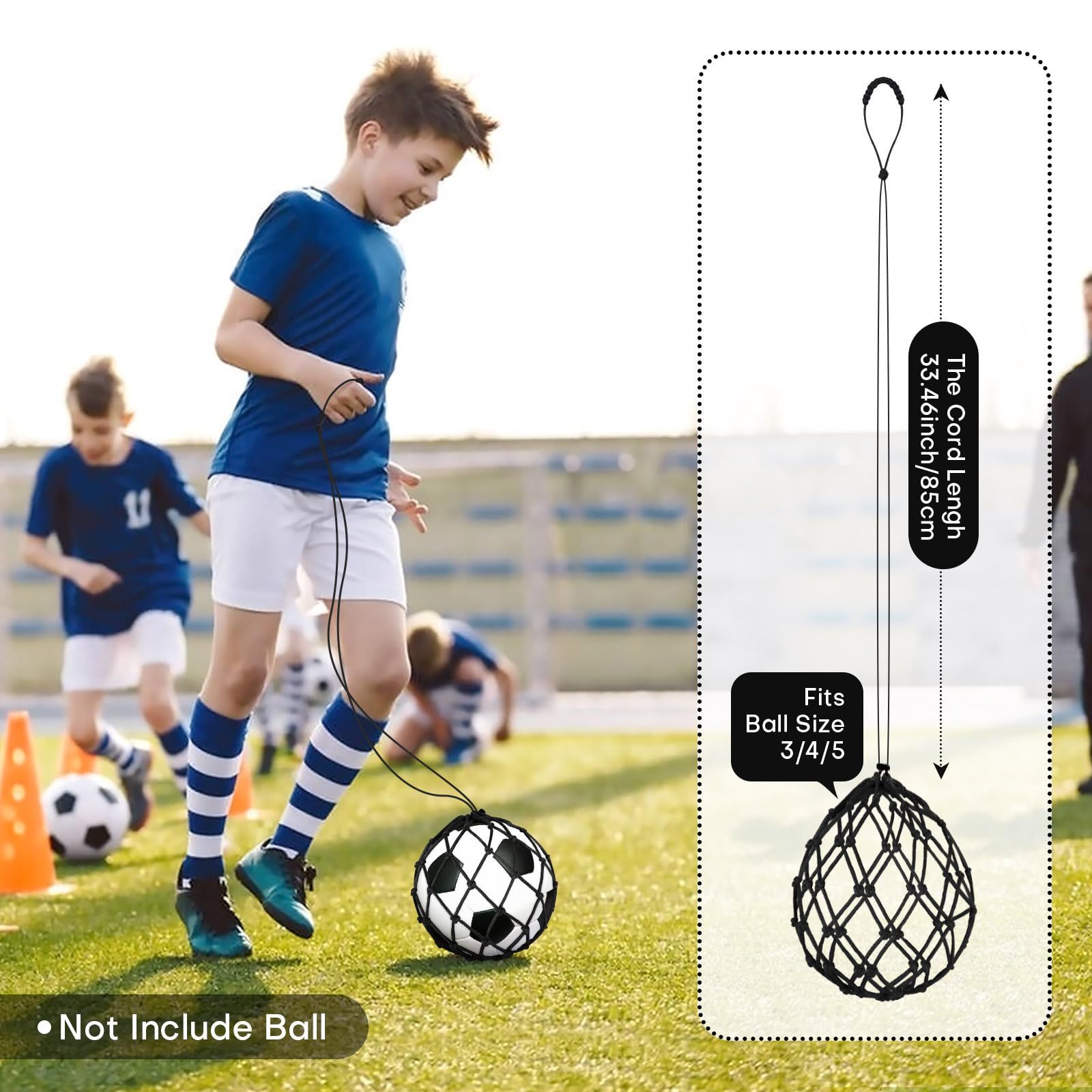 2PCS Football Kick Trainer Soccer Ball Net Kicker, 4, 5, Solo Soccer Kick Practice Training Aid Soccer Return — image 2