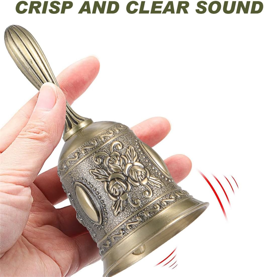 Hand Bell Service Call - Vintage Metal Dinner Bell for Weddings, Seniors, Bedside - 1 Pack โ image 5