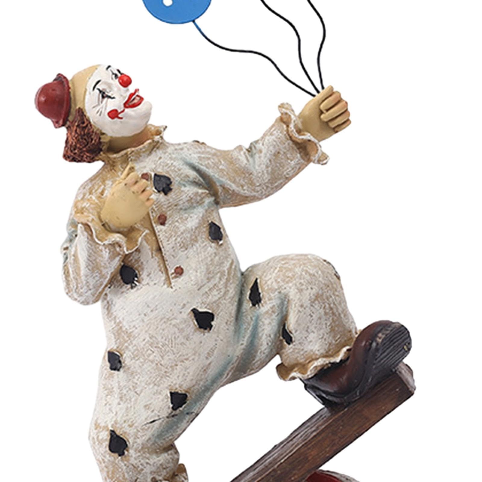 Creative Clown Circus Statues,Interesting Home Decor Resin Sculpture,Handmade Crafts Collectible Art Figures Decor Ornament — image 5