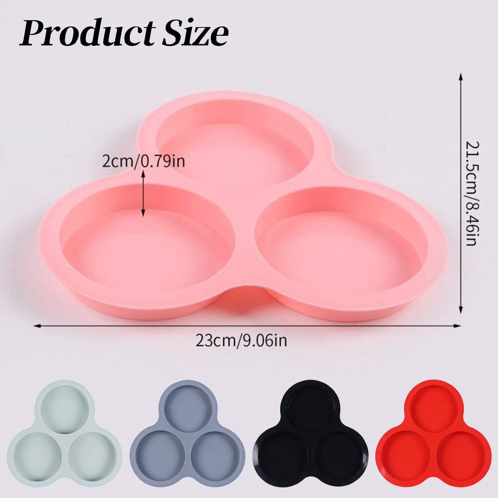 1 Pcs Silicone Egg Cups for Air Fryer,3-Cavity Cupcake Baking Tray,Round Silicone Baking Tools,Round Silicone Ramekins,for Sandwiches,Non-Stick Tray for Baking — image 3