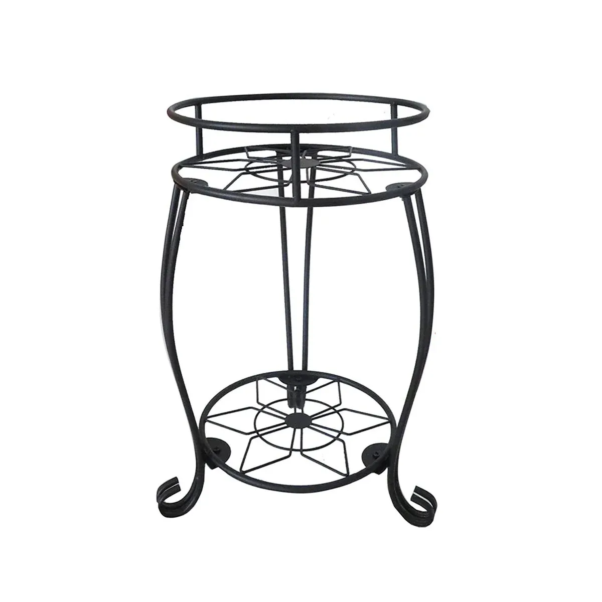 Foldable Plant Stand 2 Tier Metal Flower Shelf for Indoor Outdoor โ image 2