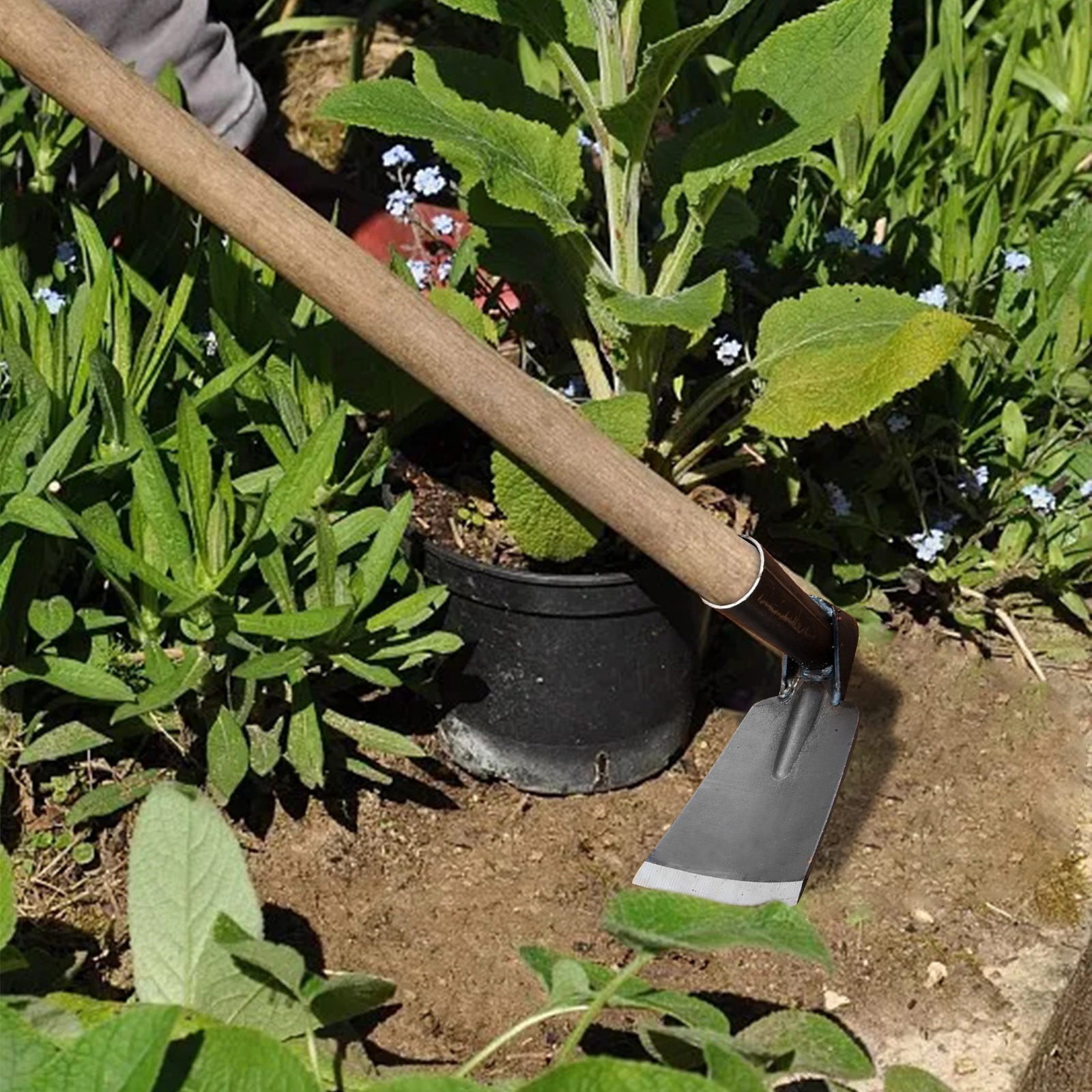 Outdoor Hoe Garden Tool -Garden Hula Hoes for Weeding Gardening - Weeding Loop Stirrup Hoe for Planting Vegetables Flower Hoes - Planting Vegetables Flower — image 4