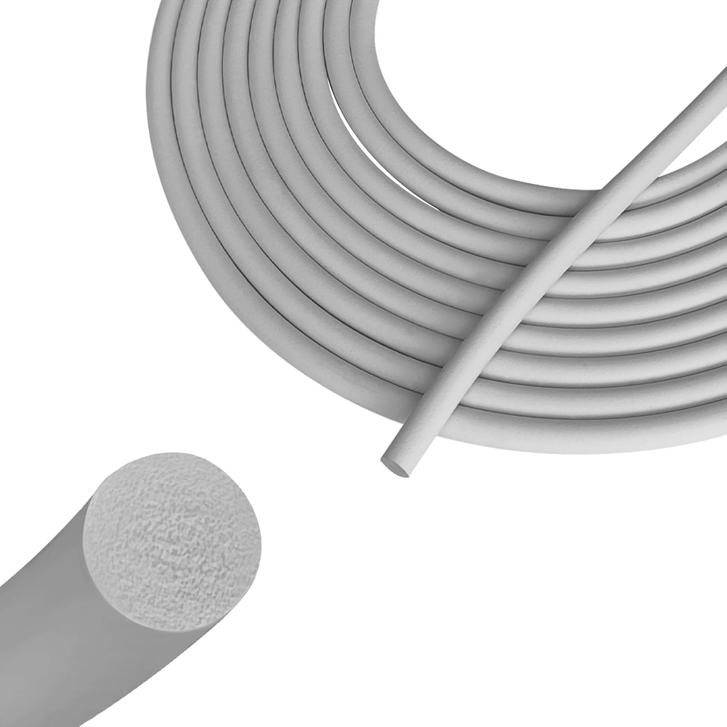 Backer Rod 1/4 Inch, EPDM Rubber Foam Caulk Saver 16.4' Grey Weather Strip Seal for Concrete Joints, Wall Cracks, Driveway and Joint Fillers