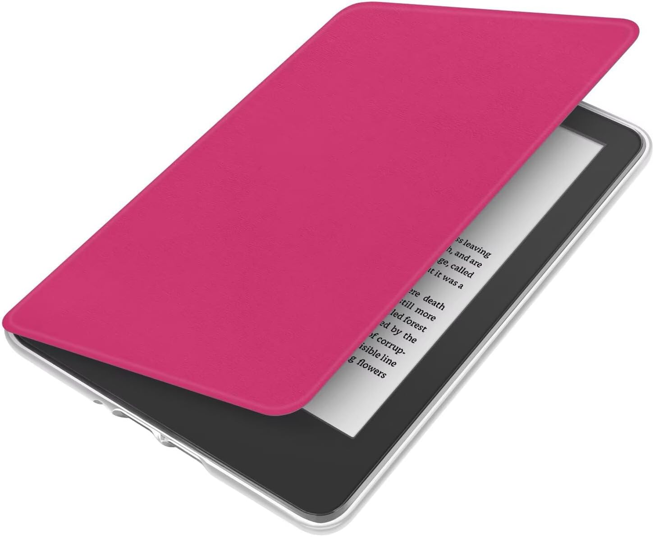 360° Rotating & Detachable Magnetic Case for 6.8" Kindle Paperwhite 11th Generation (2021) – Auto Wake/Sleep, Hands-Free Stand, Clear Back Cover (Rose Red) — image 2