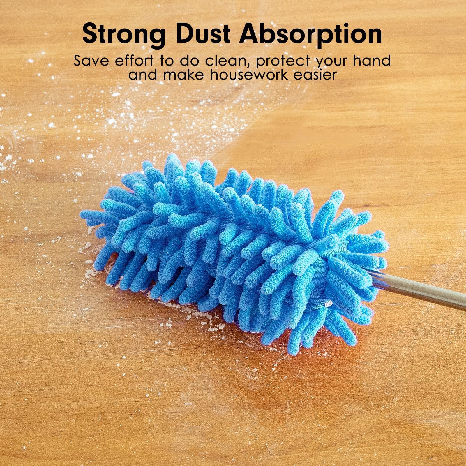 Microfiber Duster for Cleaning, Hand Washable Dusters with 2pcs Replaceable Microfiber Head, Extendable Pole โ image 4